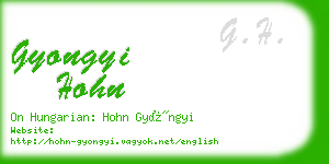 gyongyi hohn business card